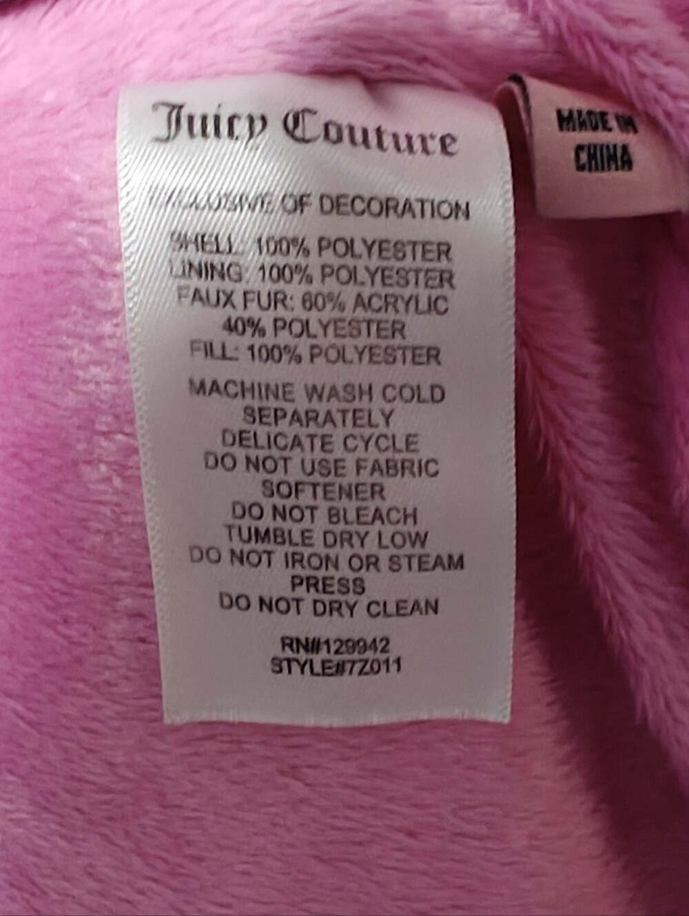Y2K Juicy Couture Ombre Puffer Winter Coat Girl's Large 14 Pink Purple Preppy - Picture 7 of 9